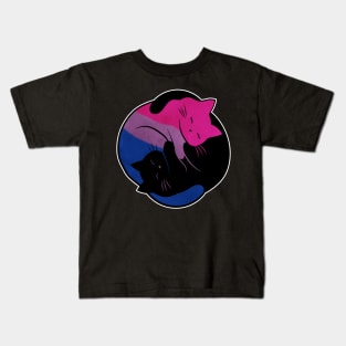 Bisexual Eternal Yin Yang Cat Kids T-Shirt